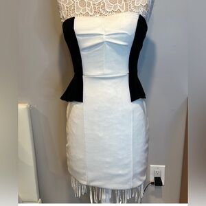 Green Envelope Los Angeles Black and White Dress. Fully lined